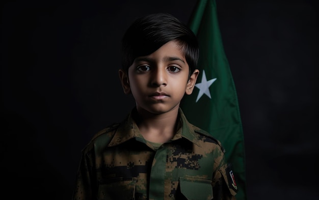 Robe armée garçon avec drapeau pakistanais