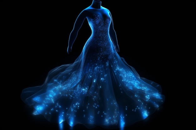 Une robe bleue avec des étoiles dessus