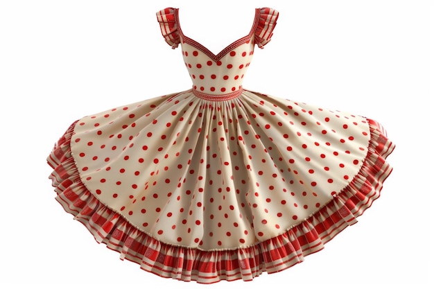 Une robe de danse swing sur fond blanc