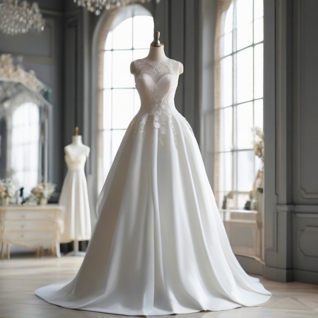 Photo la robe de mariée blanche générée par ai