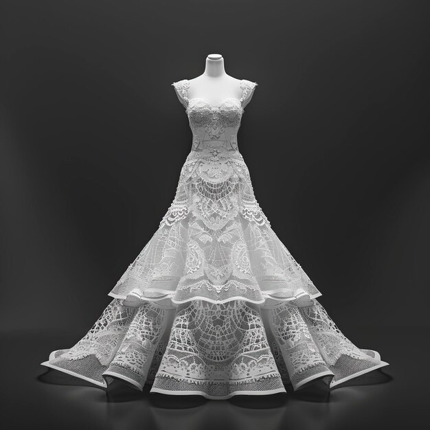 La robe de mariée blanche sur le mannequin