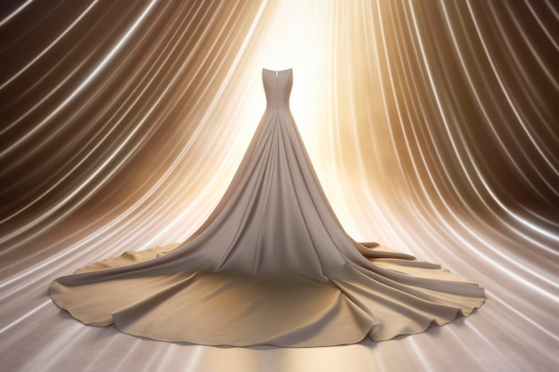 Robe de mariée couture fond clair fond élégant publicité photo 8k copie espace