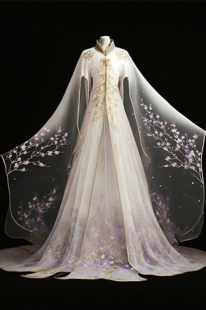 La robe de mariée est affichée sur un mannequin générative ai