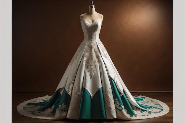 La robe de mariée sur un mannequin ai génératif