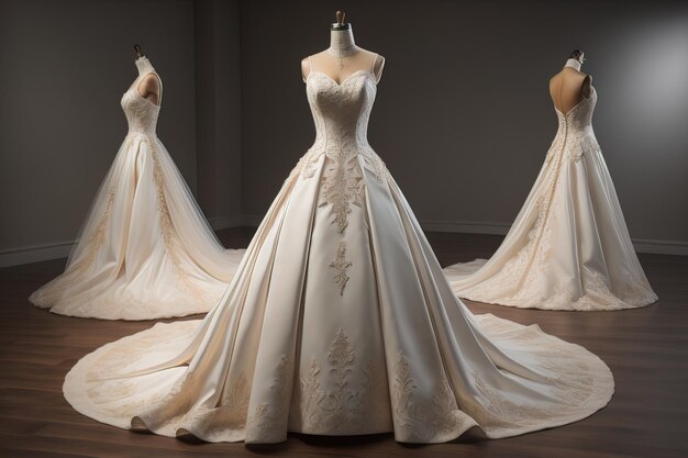 Robe de mariée sur un mannequin ai génératif