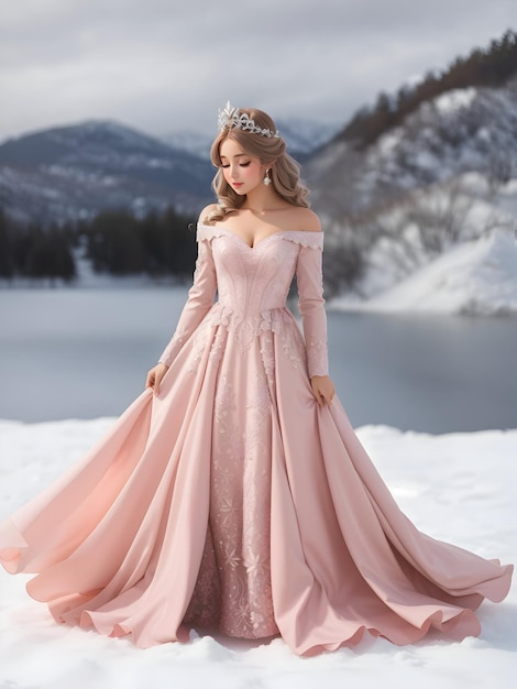 Robe reine des neiges Subtle Blush Pink