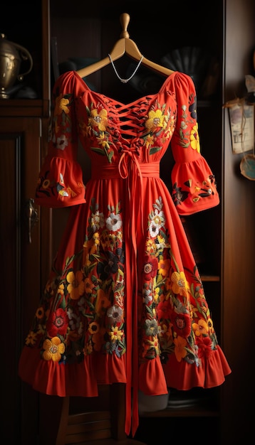 Photo robe rouge mexicaine