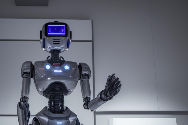 Un robot avec un affichage numérique sur la tête