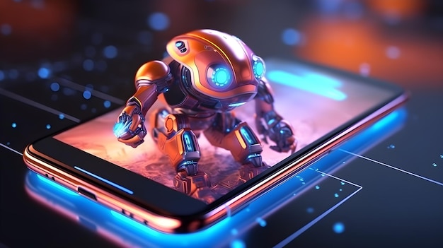 Un robot ai se joint à un smartphone