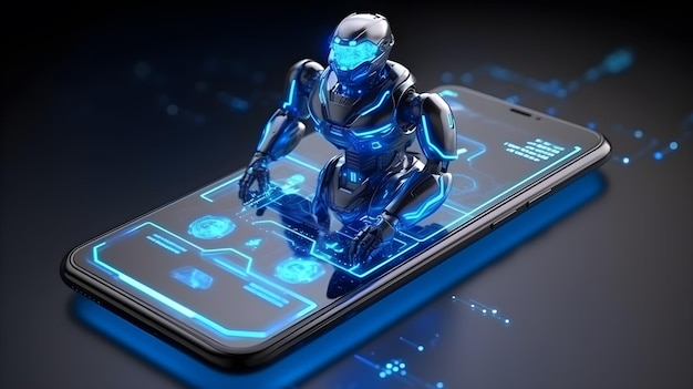 Un robot ai se joint à un smartphone