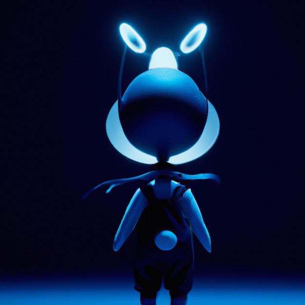 Robot bleu de rendu 3D