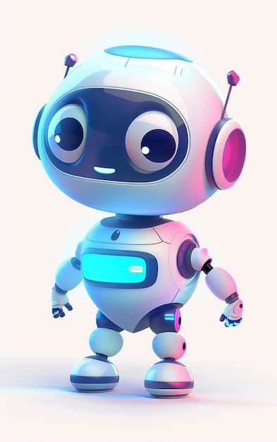 un robot bleu avec un visage bleu et un nez noir