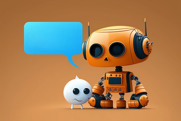 Robot et la boîte de dialogue de message Icône de message texte et génération d'IA du robot