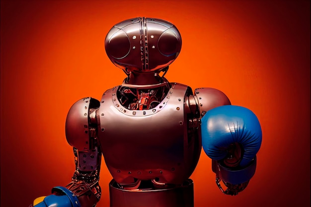 Robot boxeur vainqueur des Jeux Olympiques Futuristic Sport 2030 Illustration