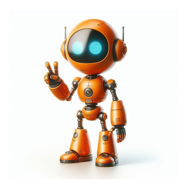 Robot chatbot android ai bot dessin animé de style 3D dessin de personnage illustration ai généré