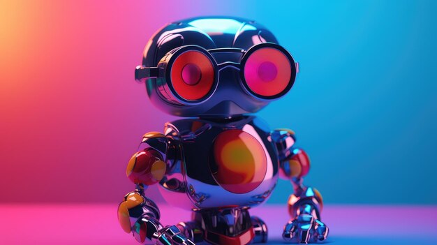 Un robot cool sur un fond coloré