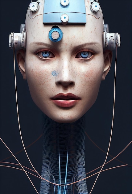 Un robot cyborg humain futuriste