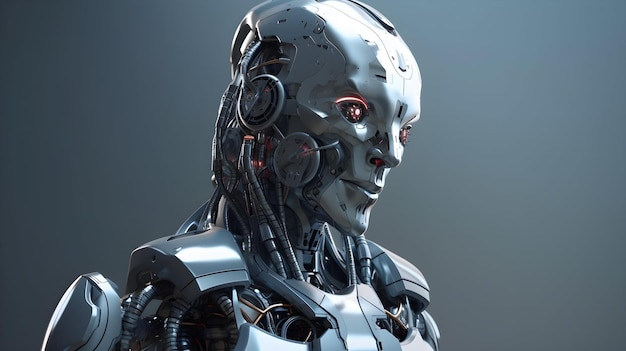 Un robot cyborg humanoïde