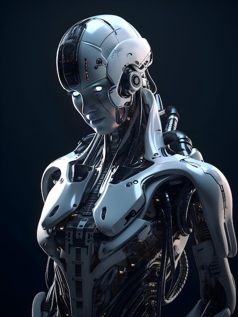 Un robot cyborg humanoïde