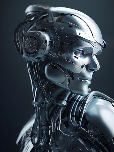 Un robot cyborg humanoïde