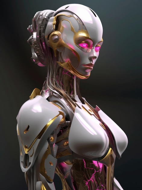 Robot féminin au regard intense