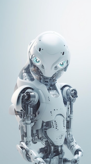 Robot sur fond clair le concept de développement technologique