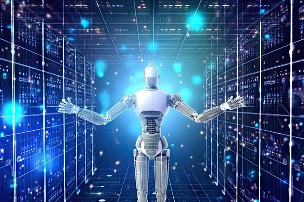 Un robot futuriste doté de capacités d'intelligence artificielle avancées est présenté