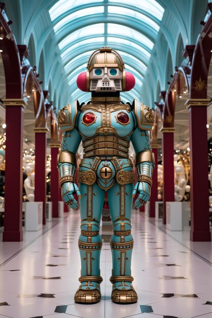 Un robot géant se tient dans le couloir