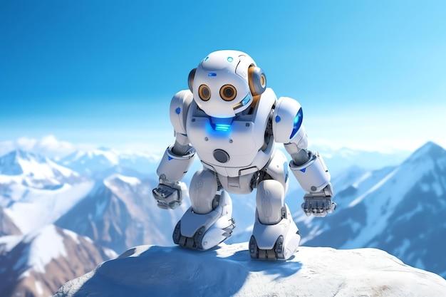 Robot guide de montagne mignon