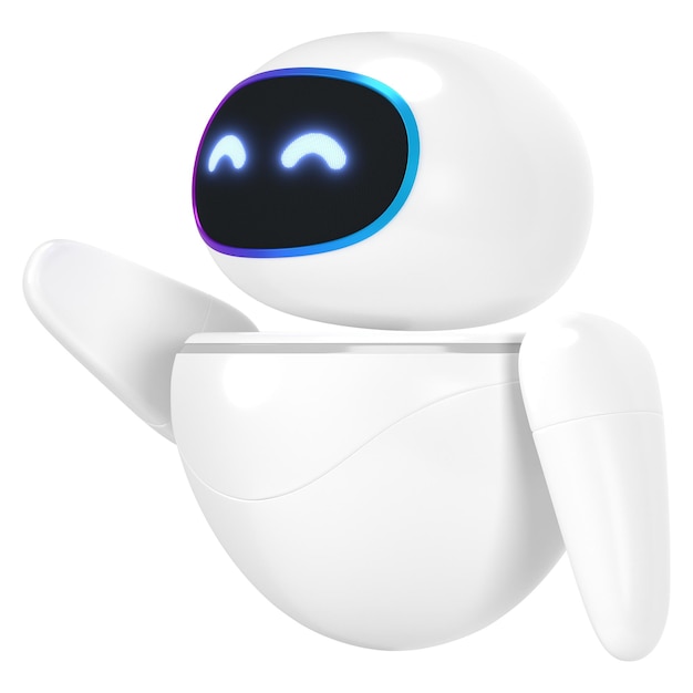Le robot heureux 3D png technologie innovante fond transparent