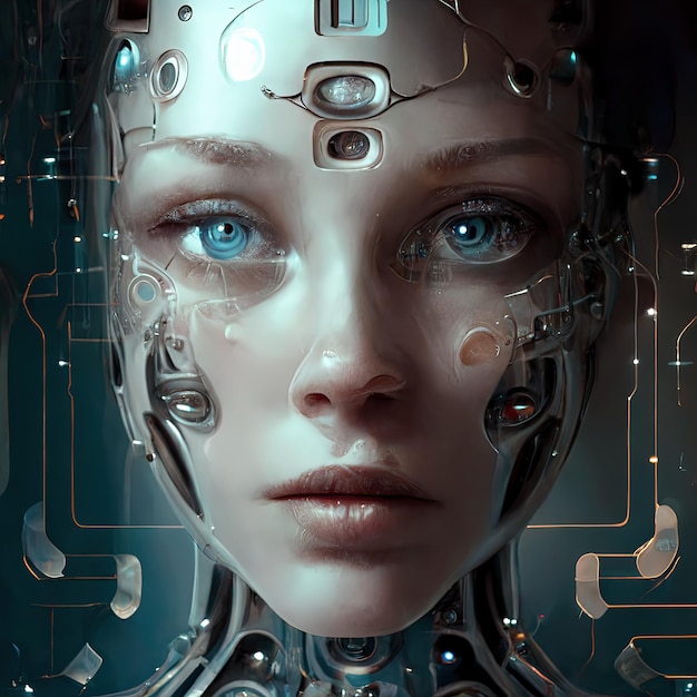 Robot humanoïde féminin avec intelligence artificielle IA générative IA générative