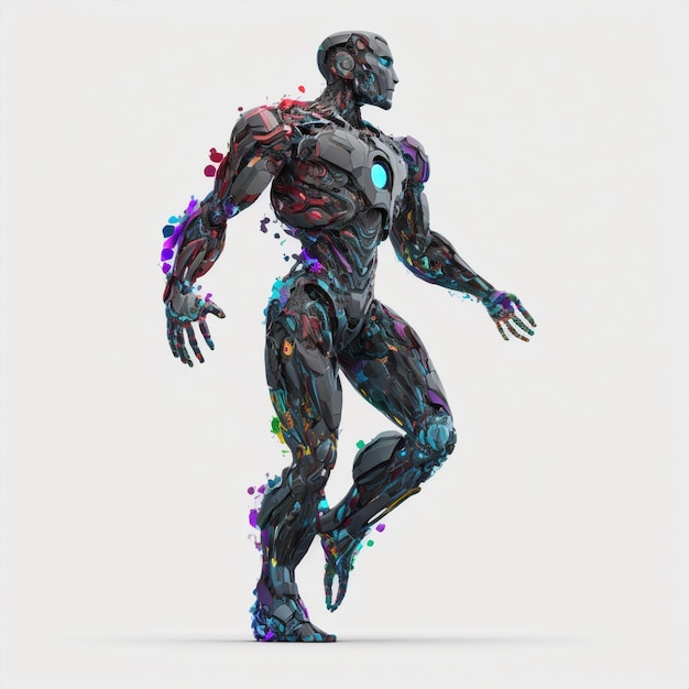 Robot humanoïde futuriste scifi illustration générative ai