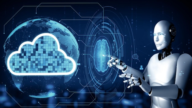 Le robot huminoïde Mlb ai utilise la technologie du cloud computing pour stocker des données sur un serveur en ligne