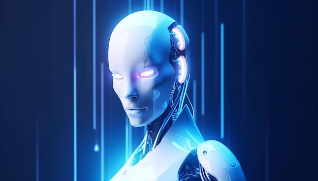Robot IA technologie moderne futuriste chatbot Robot d'intelligence artificielle réponse technologie numérique du futur concept d'intelligence artificielle IA Generative AIxA