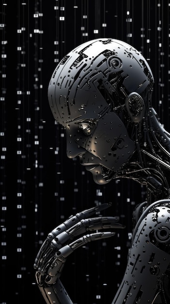 Un robot d'intelligence artificielle est en train de répondre à un problème mathématique complexe.