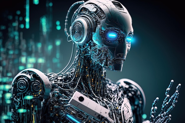 Robot d'intelligence artificielle intelligent dans le futur concept