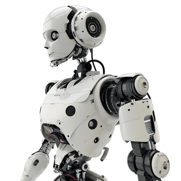 Robot isolé sur fond blanc