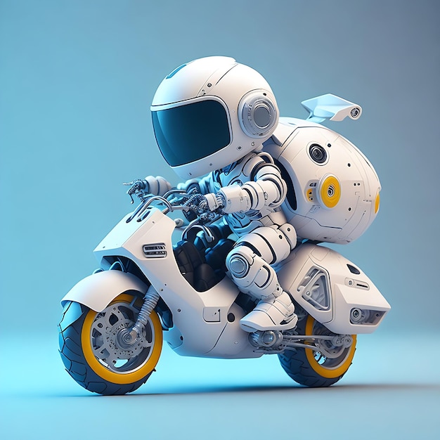 Le robot lapin motard est mignon.