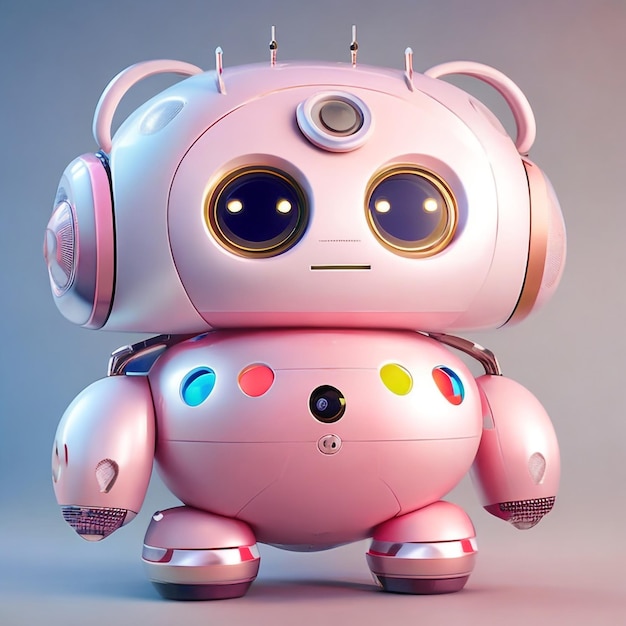 Un robot mignon en 3D est un personnage génératif.