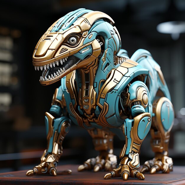 Photo le robot parasaurolophus est un dessin animé en 3d.