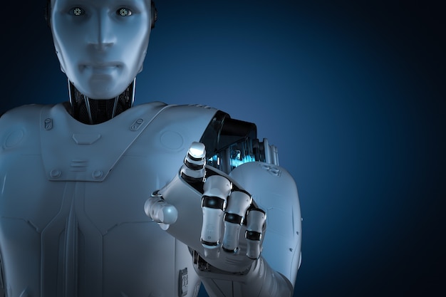 Robot de rendu 3D ou doigt cyborg