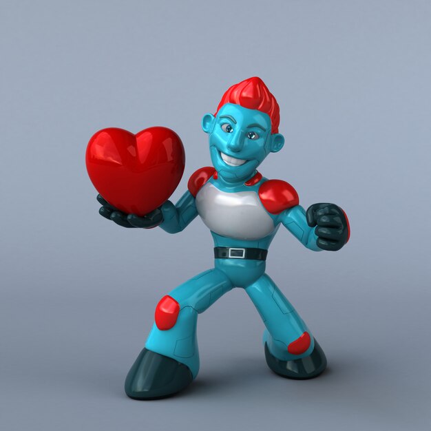 Robot rouge - Illustration 3D