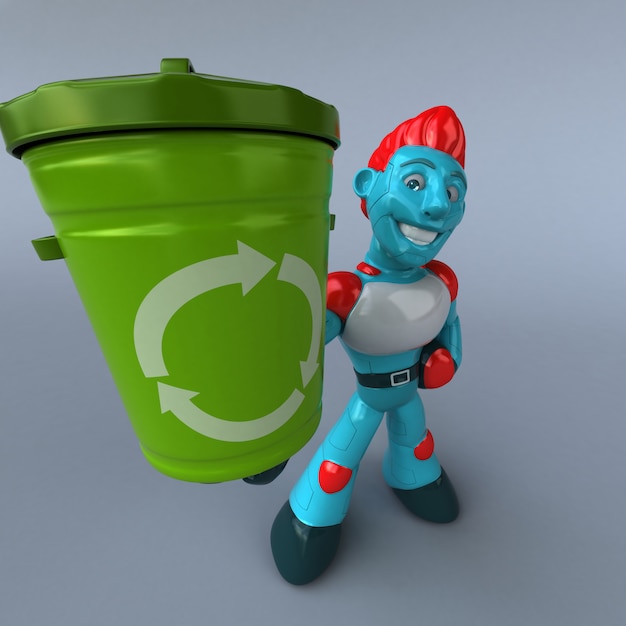 Robot rouge - illustration 3D