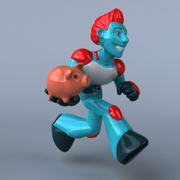 Photo robot rouge - illustration 3d