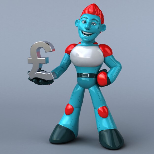 Robot rouge - illustration 3D