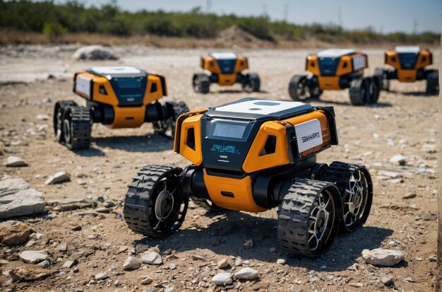 Un robot rover sur un terrain rocheux