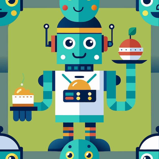 Un robot sympathique sert le dessert