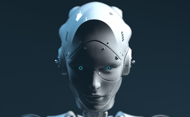 Robot de technologie sai fi robots 3d render