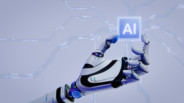 Robot tenant un processeur avec une technologie d'intelligence artificielle et un concept de réseau
