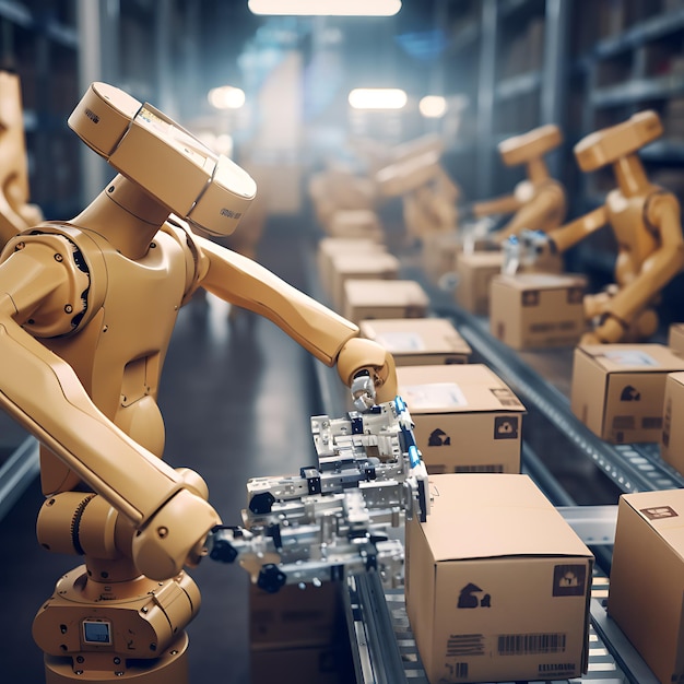 un robot travaille dans une usine